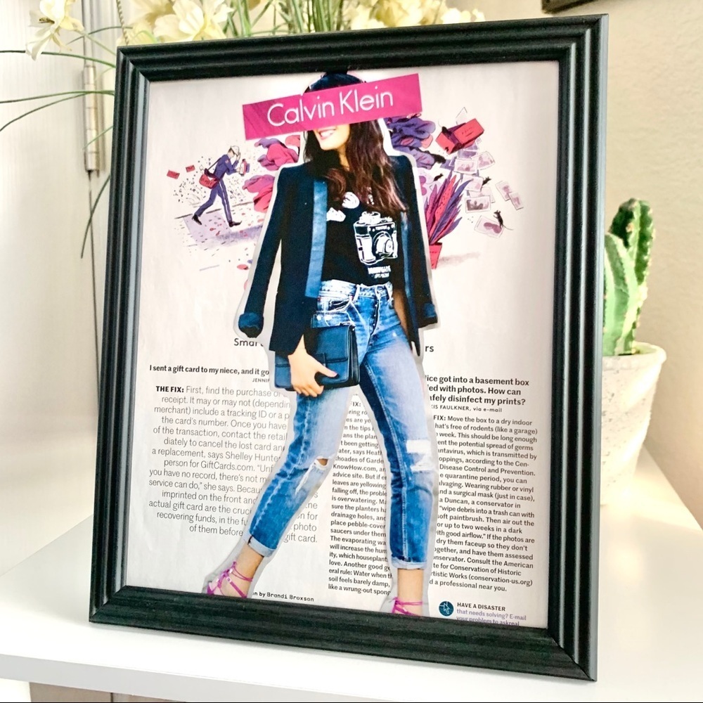 Calvin Klein Pink Collage Wall Art Fashion Print Street Style Chic Decor